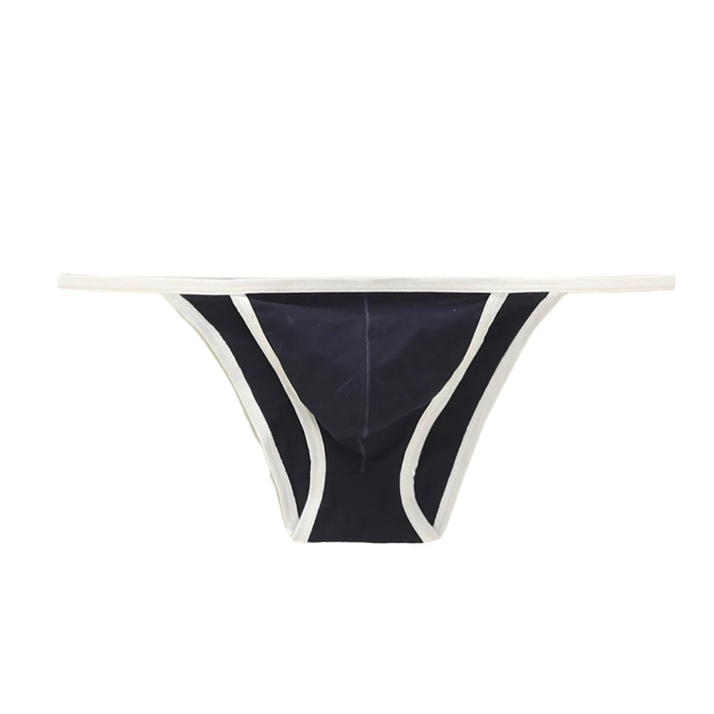 Sexy Men's Tanga String Thongs Bikini Contoured Bulge Pouch Briefs Cotton Lingerie Thong Underwear Pump Man