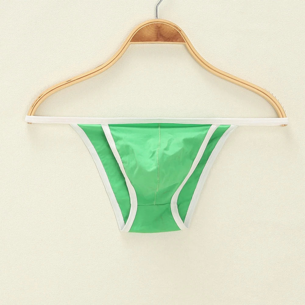 Sexy Men's Tanga String Thongs Bikini Contoured Bulge Pouch Briefs Cotton Lingerie Thong Underwear Pump Man