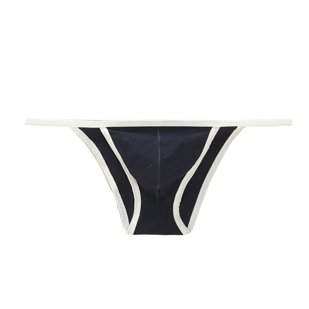 Sexy Men's Tanga String Thongs Bikini Contoured Bulge Pouch Briefs Cotton Lingerie Thong Underwear Pump Man
