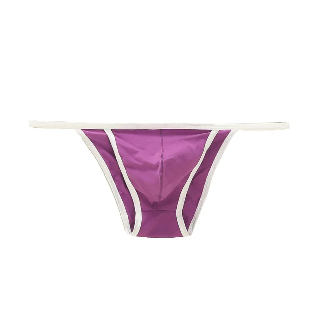 Sexy Men's Tanga String Thongs Bikini Contoured Bulge Pouch Briefs Cotton Lingerie Thong Underwear Pump Man