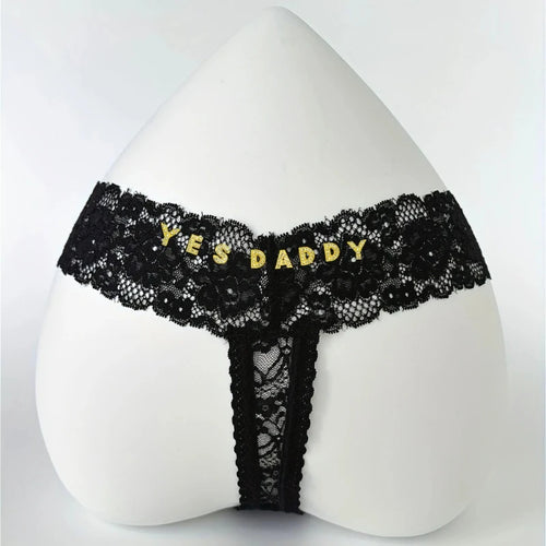 Personality Custom Name Crystal Letter Thong Sexy Lace Bikini Panties G-String Low Waist Briefs Ladies Knickers Hot Wife Gift